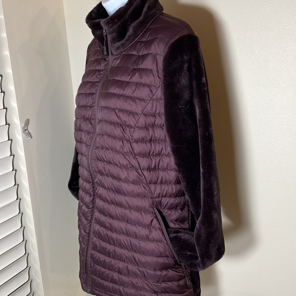 32 Degrees Heat Faux Fur Puffer Lightweight Jacket Size Large - Picture 4 of 8